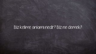 Biz kelime anlamı nedir? Biz ne demek?