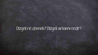 Dizgeli ne demek? Dizgeli anlamı nedir?