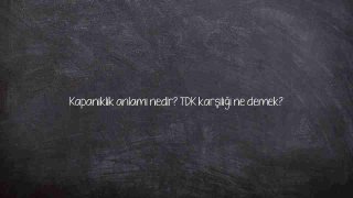 Kapanıklık anlamı nedir? TDK karşılığı ne demek?