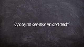 Kıyıdaş ne demek? Anlamı nedir?