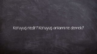 Koruyuş nedir? Koruyuş anlamı ne demek?