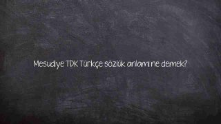 Mesudiye TDK Türkçe sözlük anlamı ne demek?