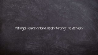 Mitingci kelime anlamı nedir? Mitingci ne demek?