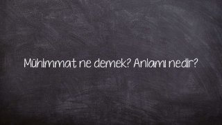 Mühimmat ne demek? Anlamı nedir?