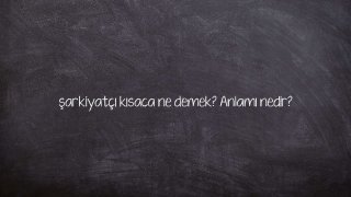 şarkiyatçı kısaca ne demek? Anlamı nedir?