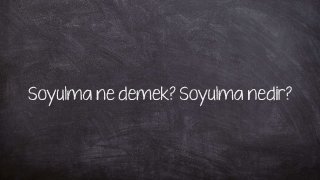 Soyulma ne demek? Soyulma nedir?