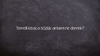 Temsili kısaca sözlük anlamı ne demek?